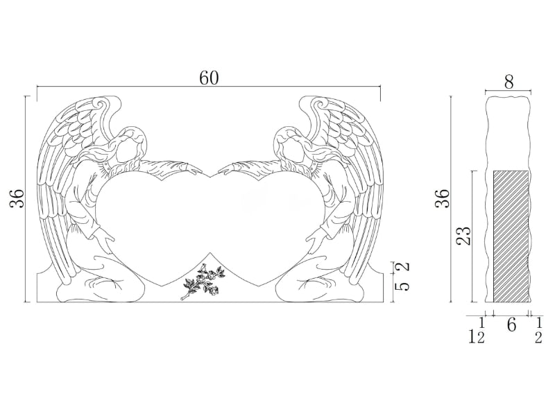 Double Angel & Heart Layout