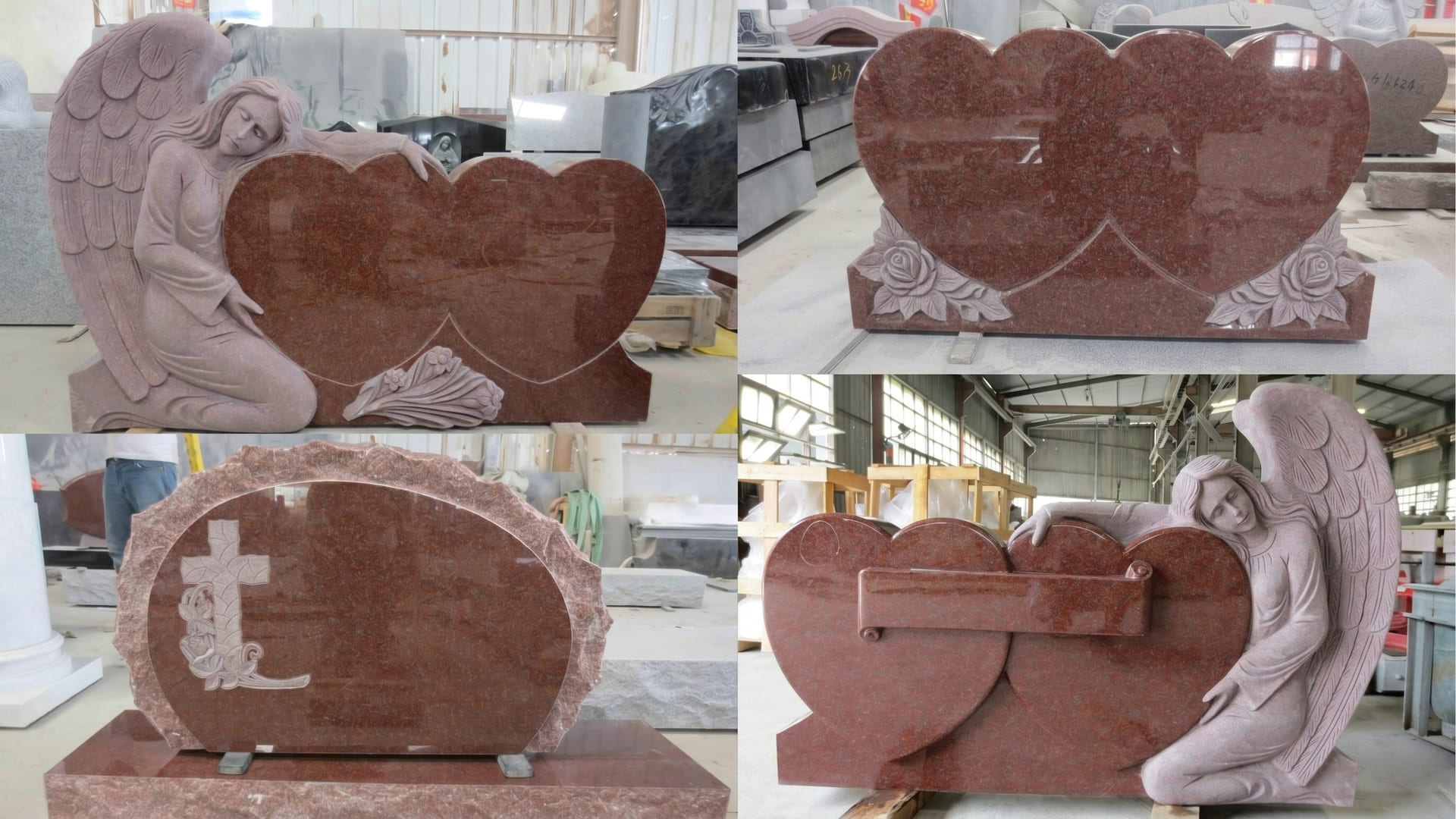 Double Heart Headstone