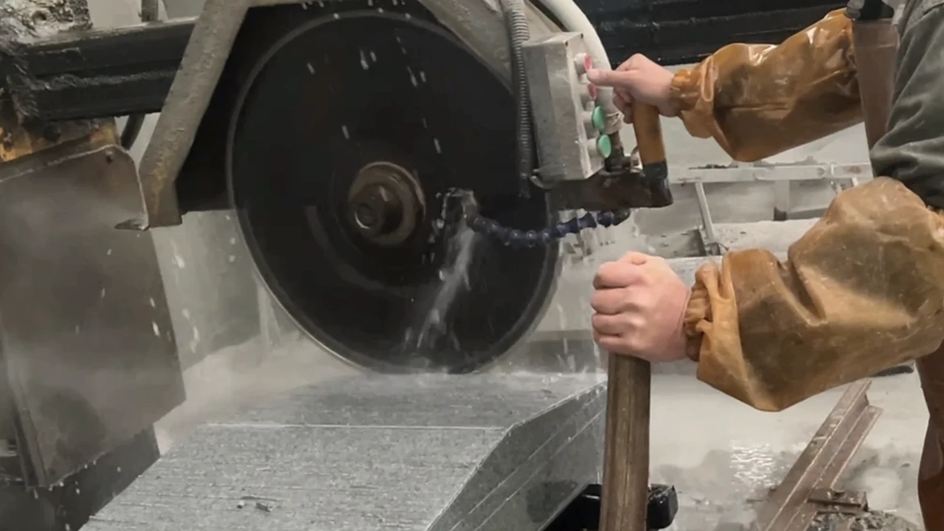 Granite stonework detail for com manufacturing process